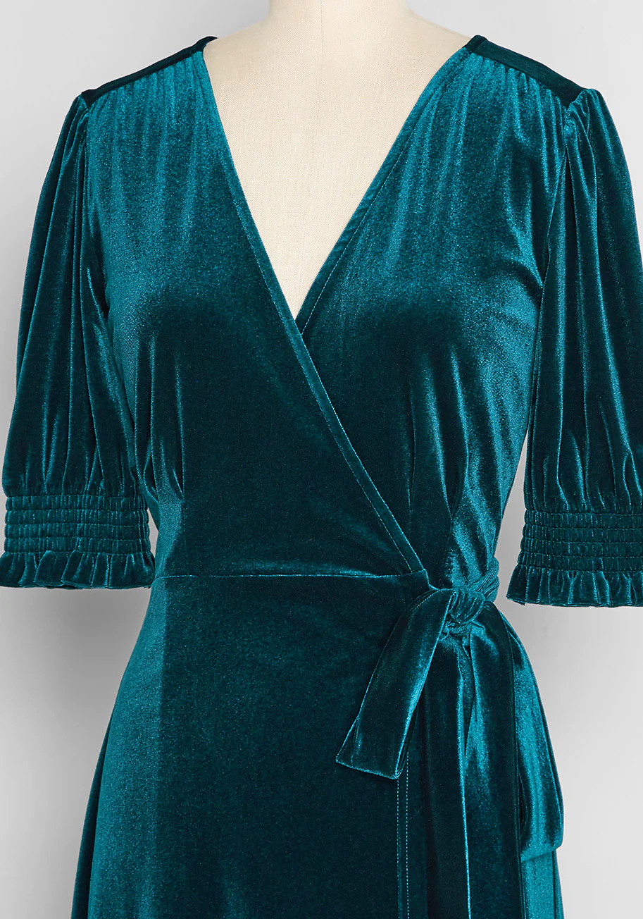 Wrapped in Elegance Velvet Mini Dress - Olabens