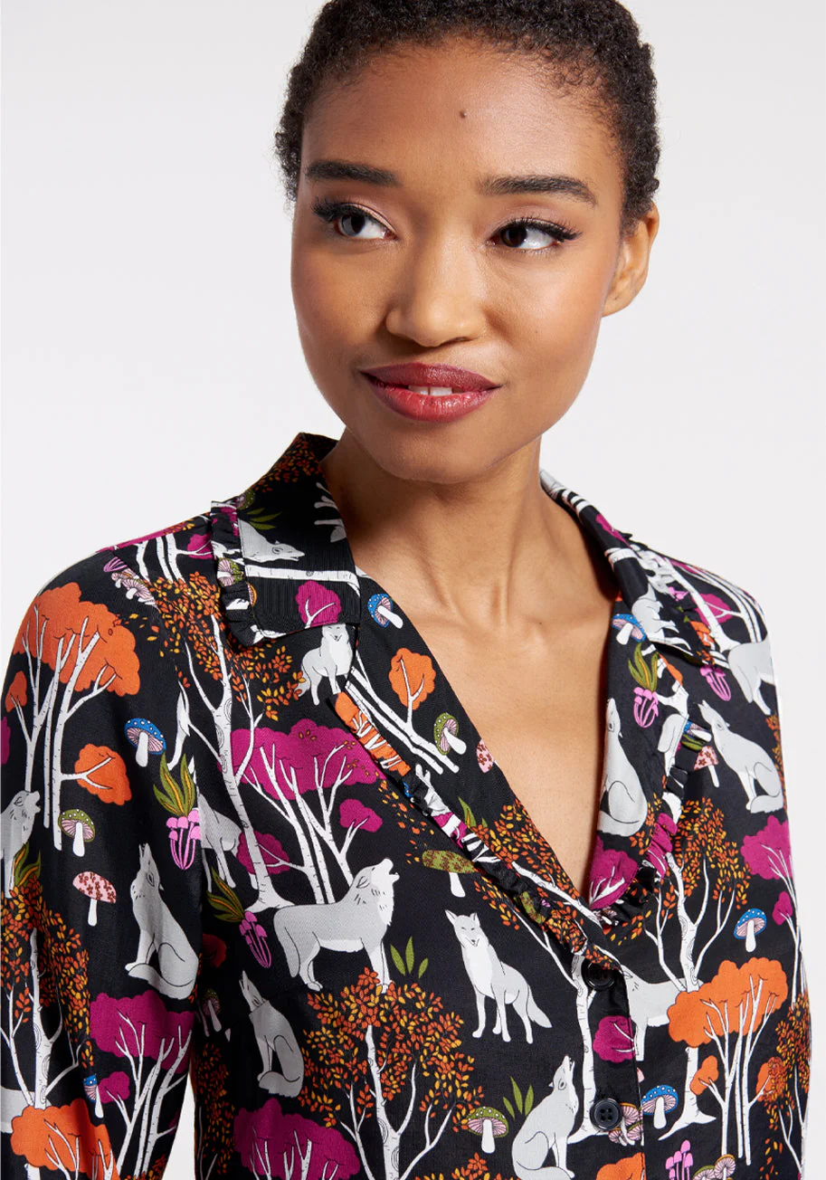 Starlet Power Button-Down Top - Olabens