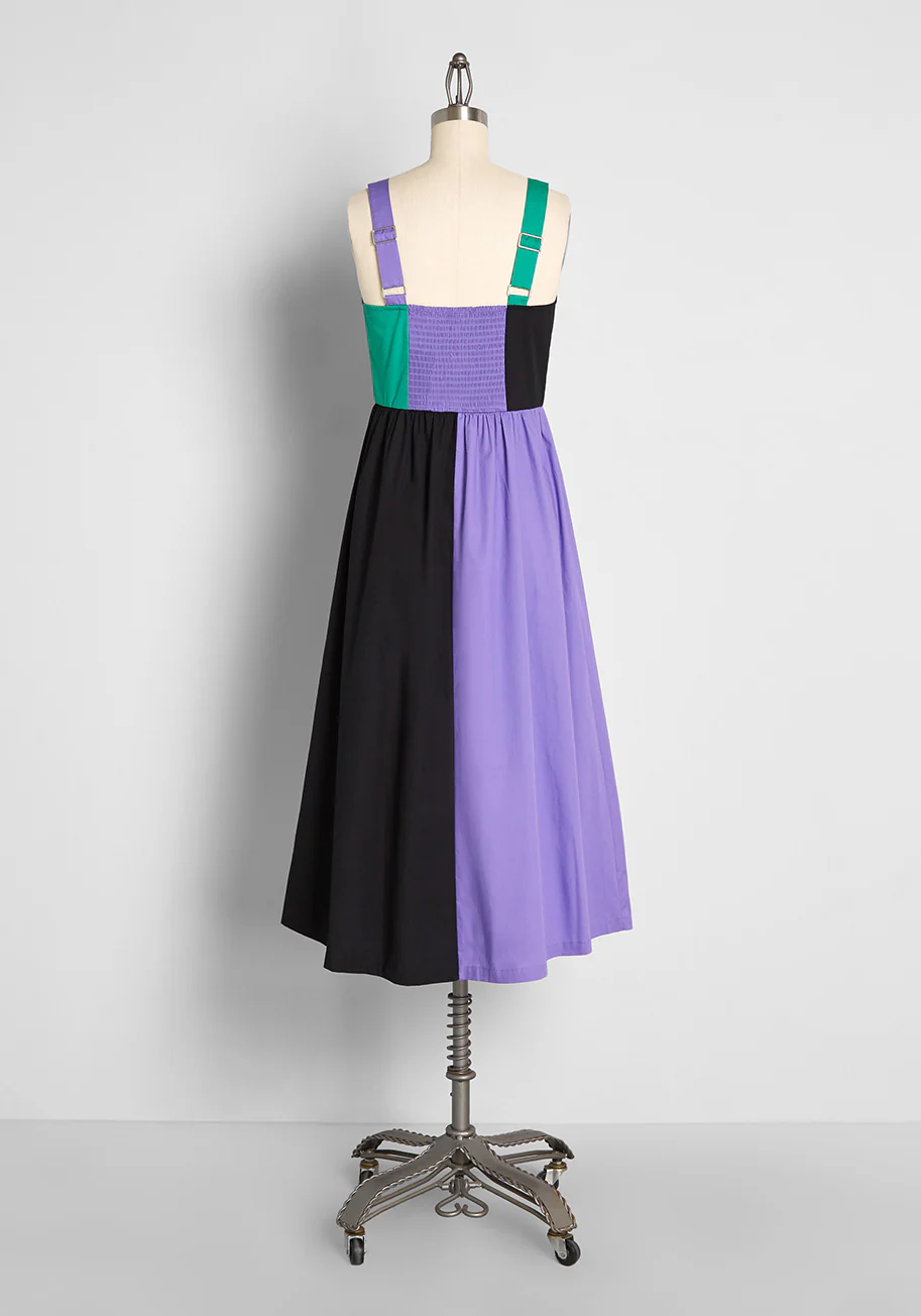 Retro Block Party Midi Dress - Olabens