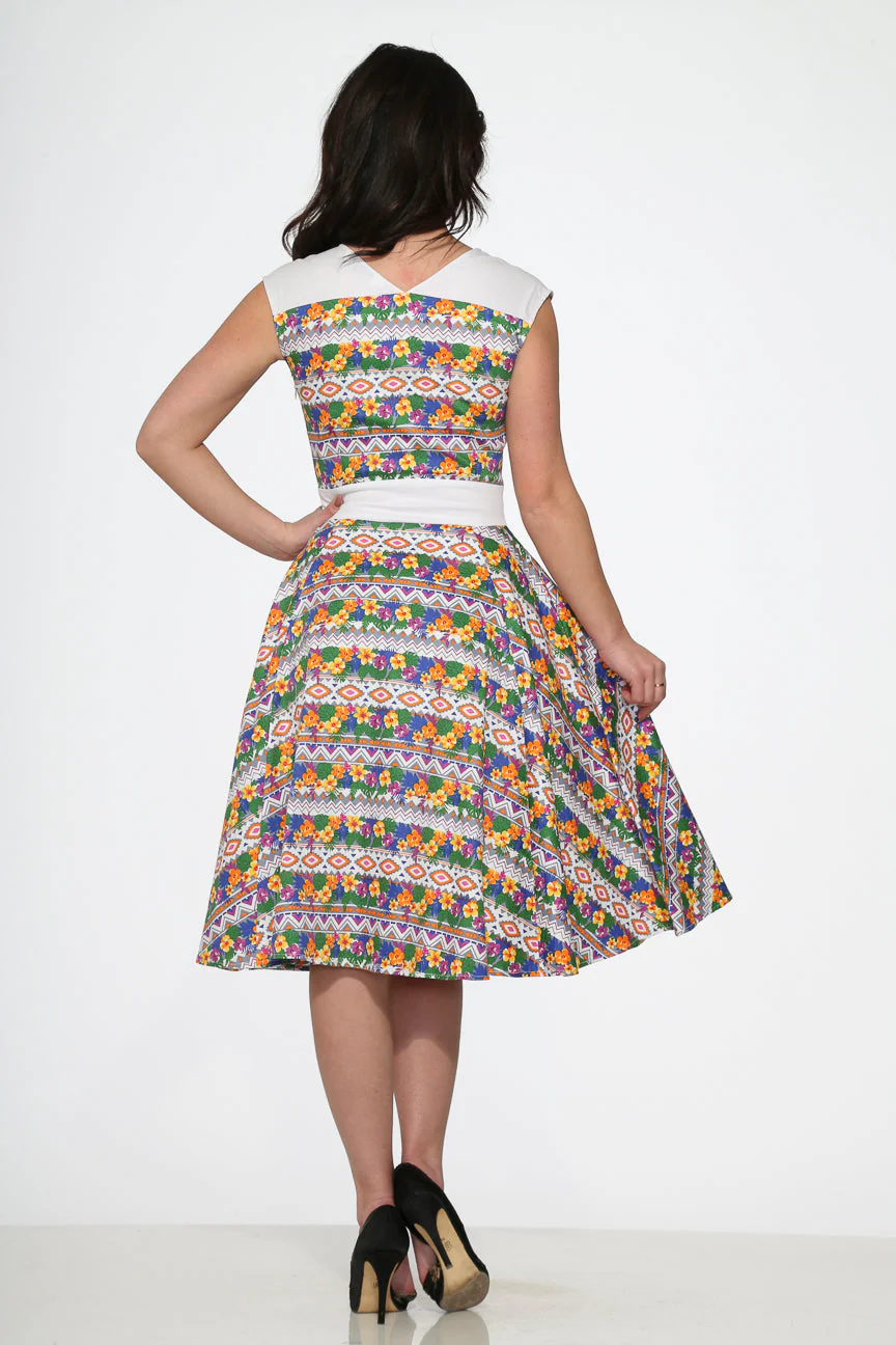 Purple Floral Swing Dress - Olabens