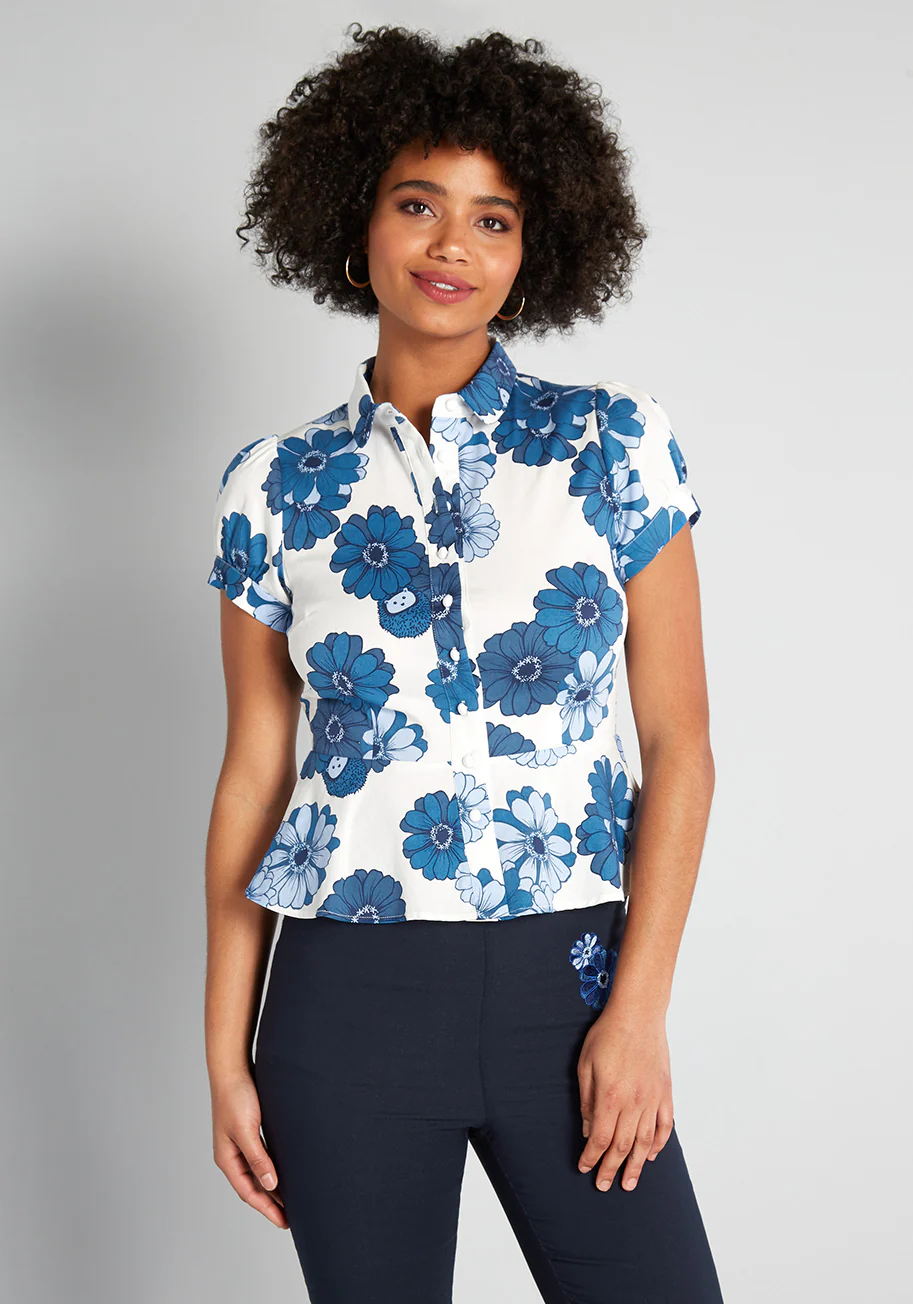 Isnyt x Collectif Beauty of All Things Button-Up Blouse - Olabens