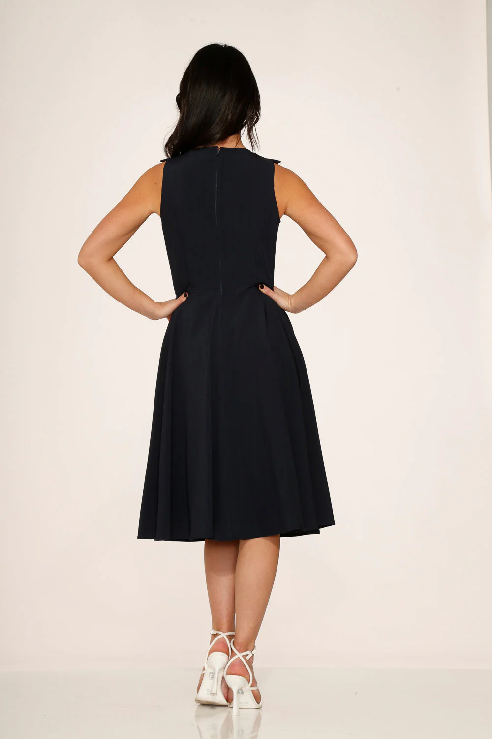 Navy Blue Swing Dress - Olabens