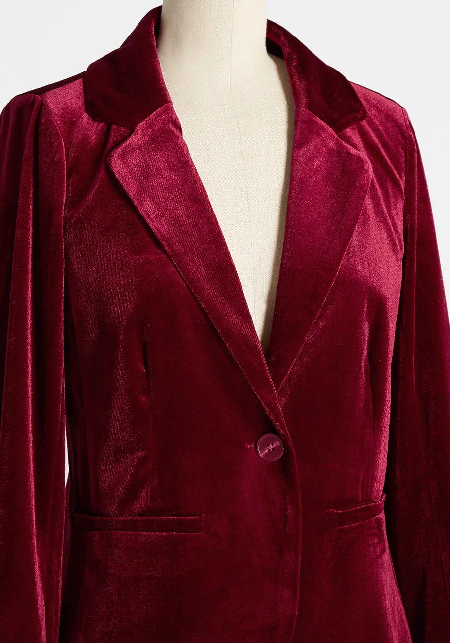 Timeless Tailoring Velvet Blazer - Olabens