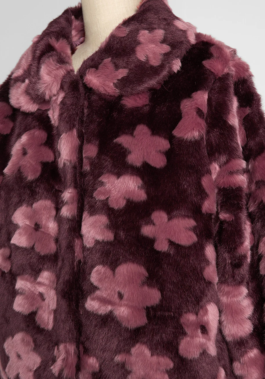 Isnyt x Princess Highway Crazy For Daisies Faux Fur Coat - Olabens