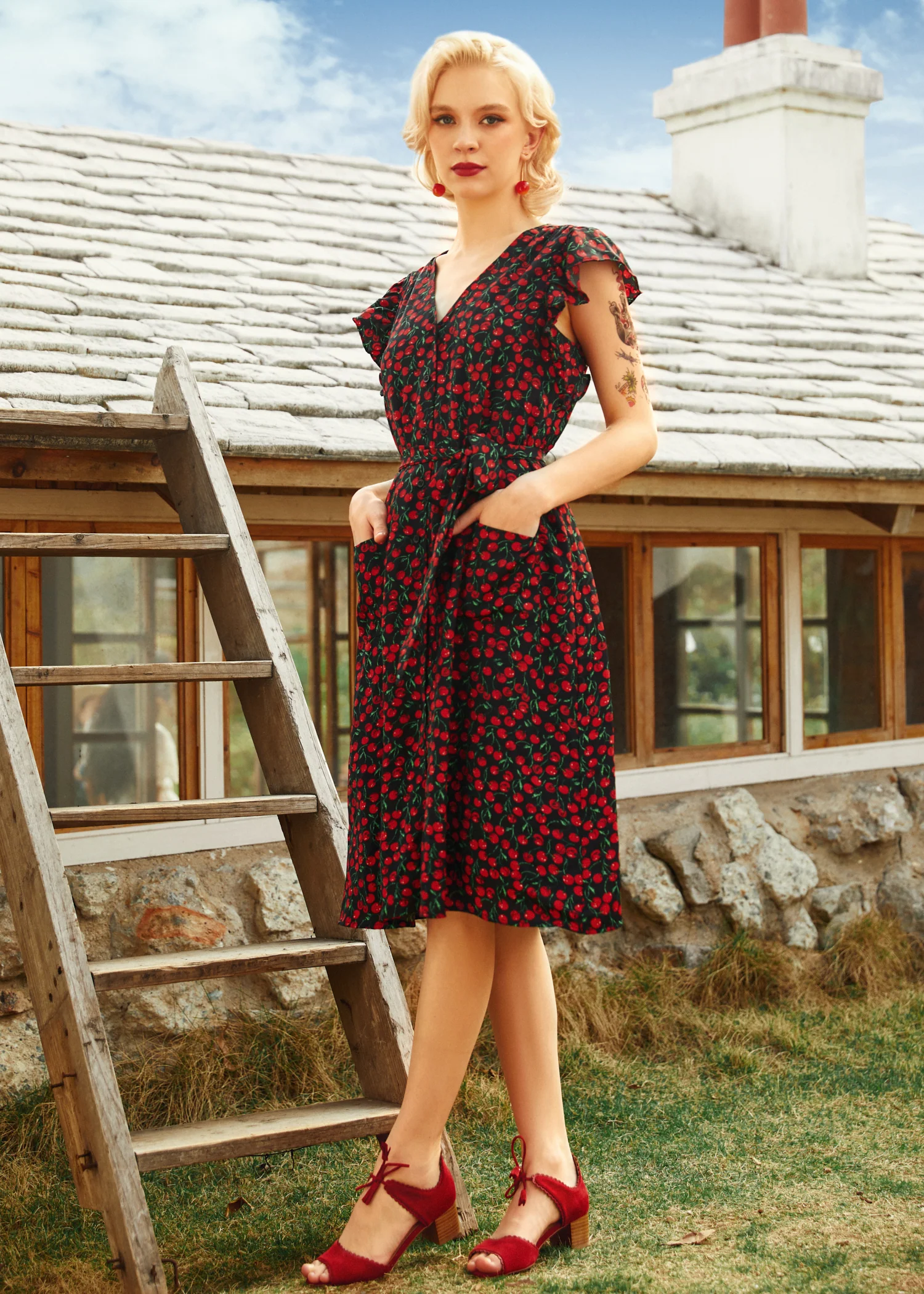 Cherry Picked Perfection Dress - Olabens