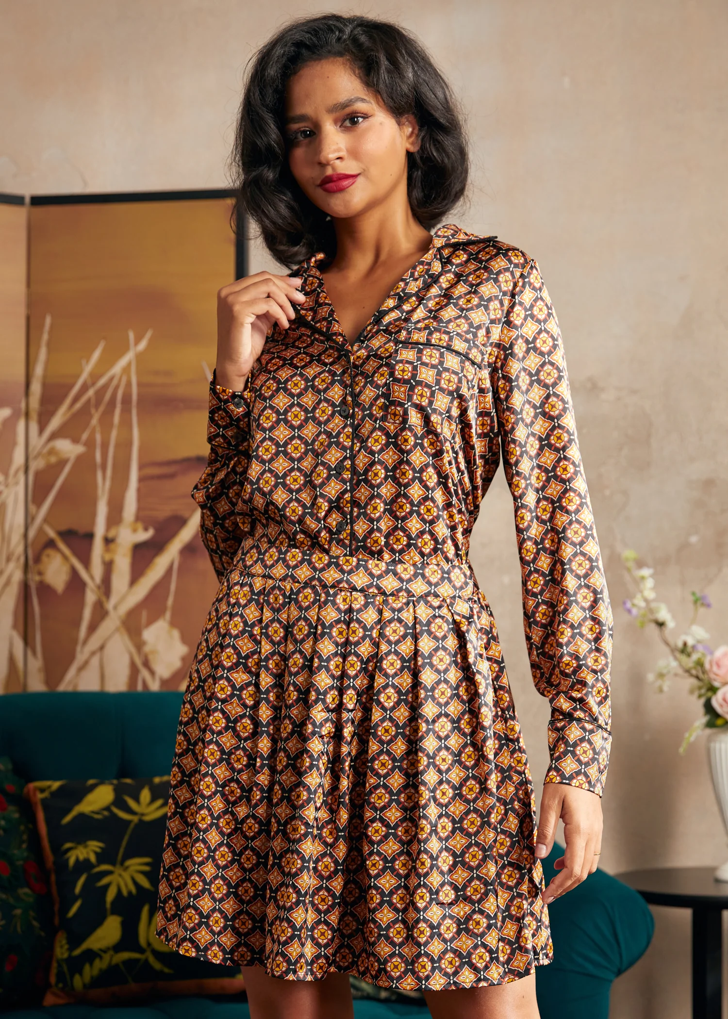 Playful Past Long Sleeve Blouse - Olabens