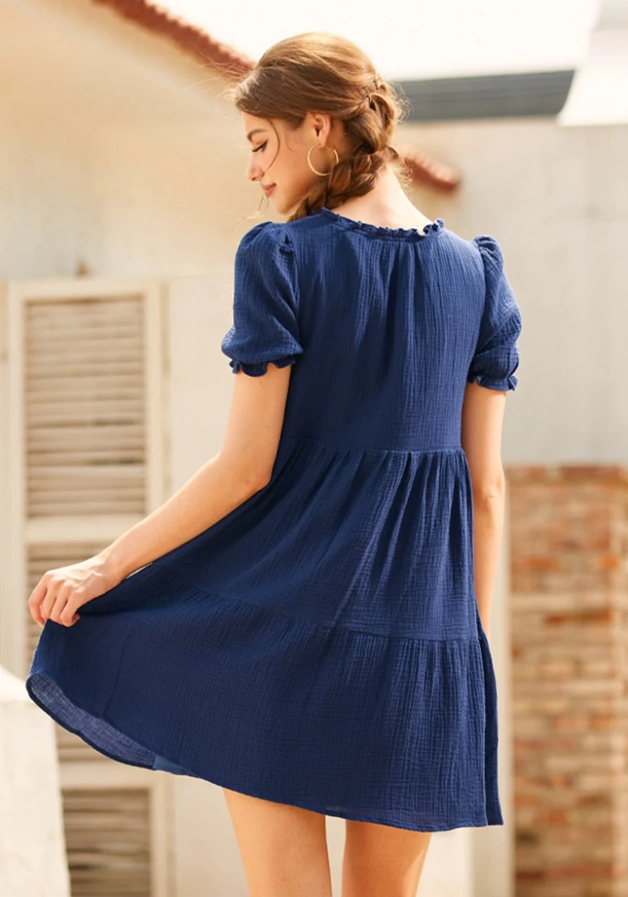Sunshine Serenade Babydoll Dress - Olabens