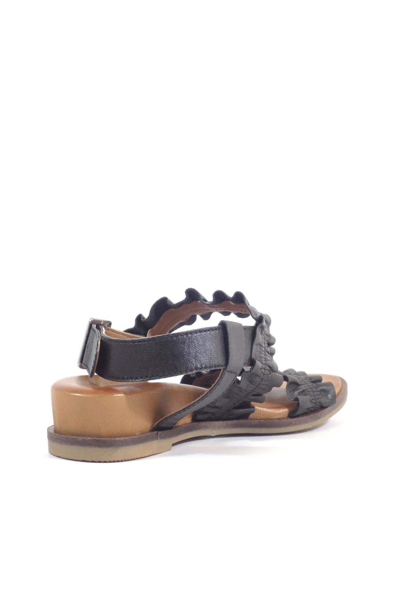 Roche Ruched Leather Sandals - Olabens