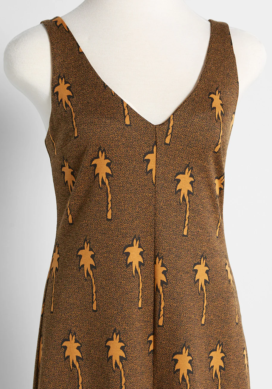 A Breeze In Palm Trees Knit Wide-Leg Jumpsuit - Olabens