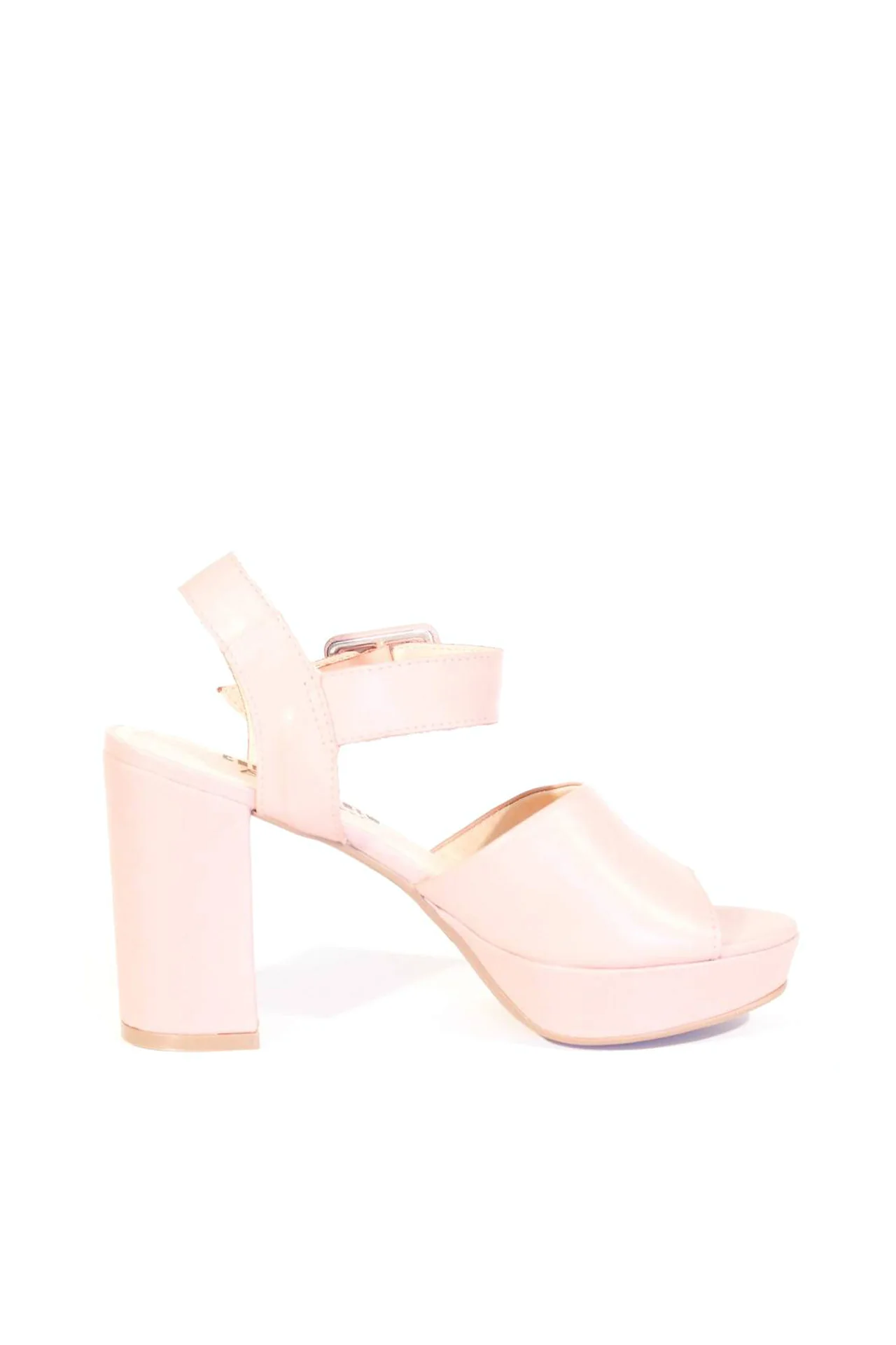 Rose Leather Platform Heels - Olabens