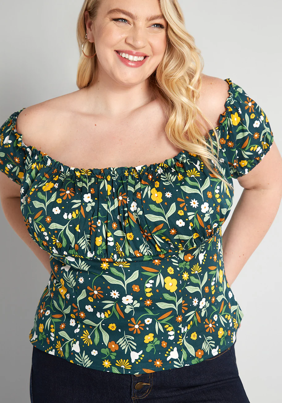 Isnyt x Collectif Only For Daisy Clover Off-Shoulder Top - Olabens