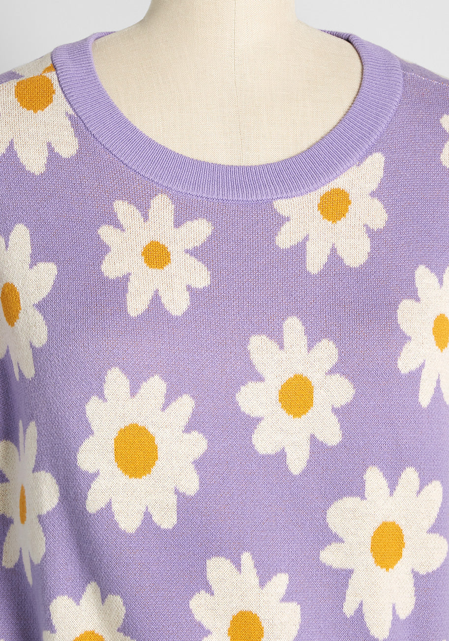 These Daisy-Filled Days Sweater Top - Olabens
