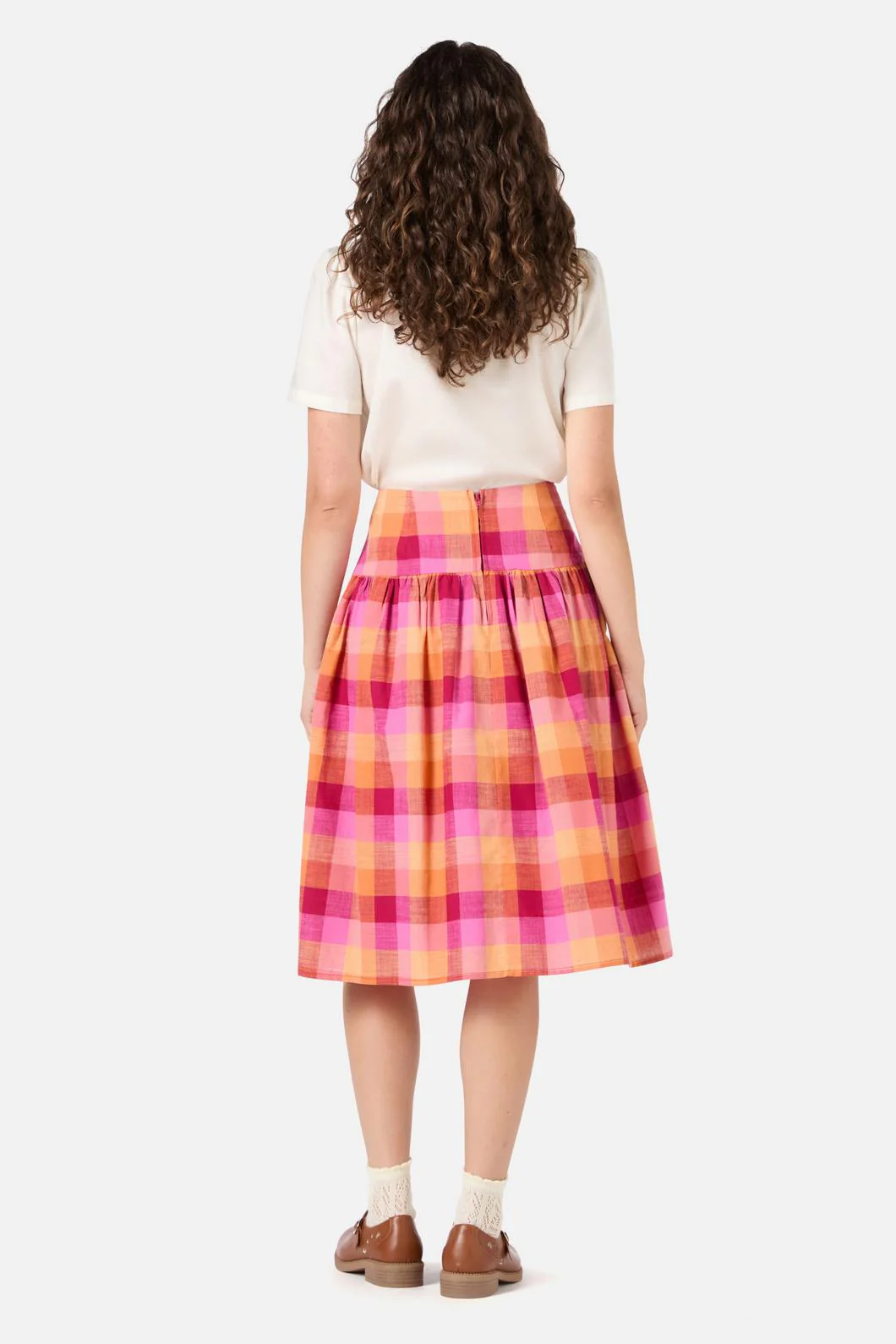 Maxine Check Midi Skirt - Olabens