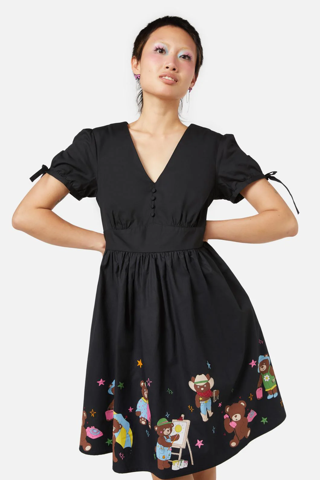 Teddy Bear Border Dress - Olabens