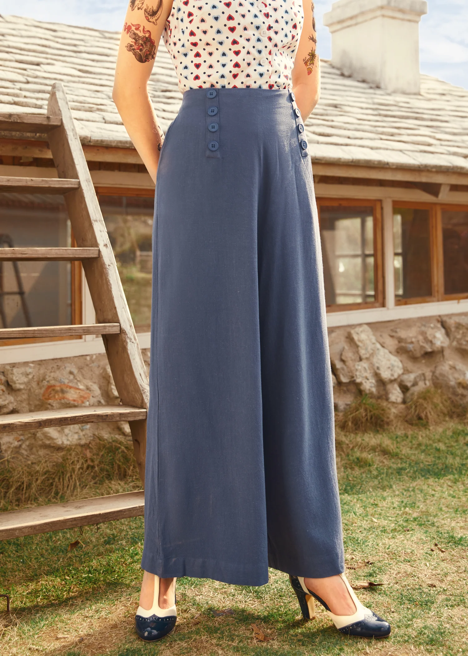 Sail Away Wide-Leg Trousers - Olabens