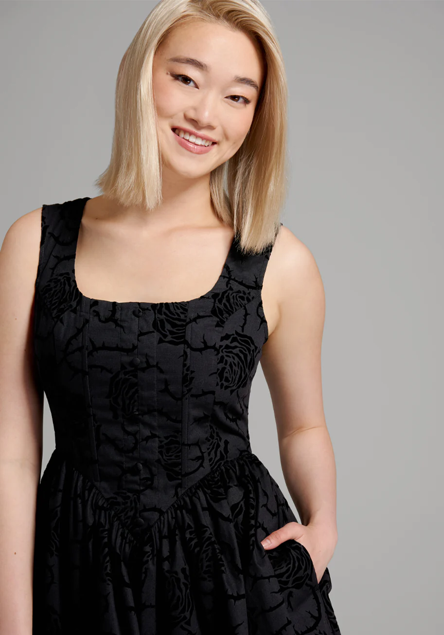 Climbing Roses Corset Mini Dress - Olabens