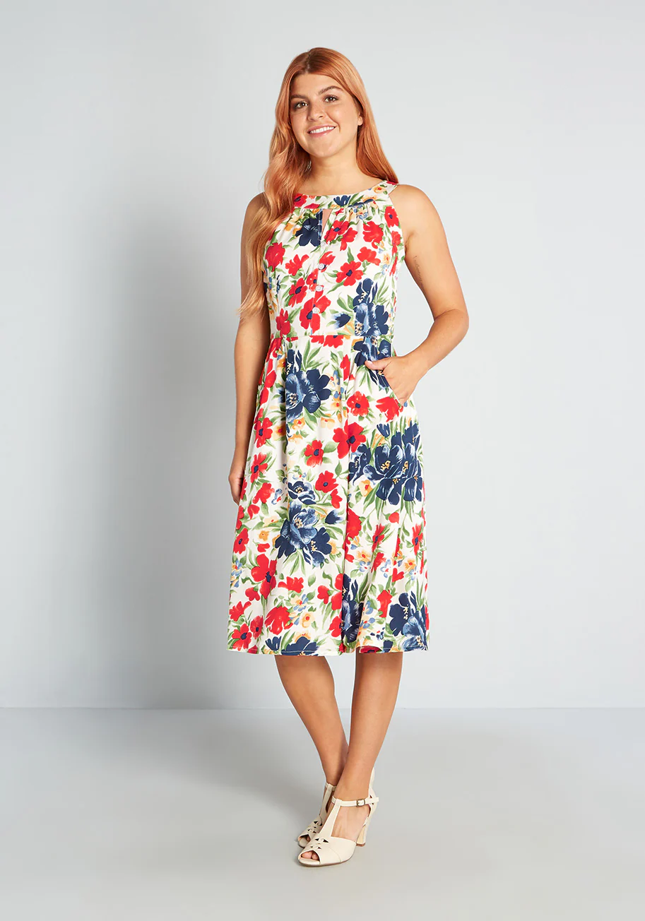 Gala in the Garden Midi Dress - Olabens