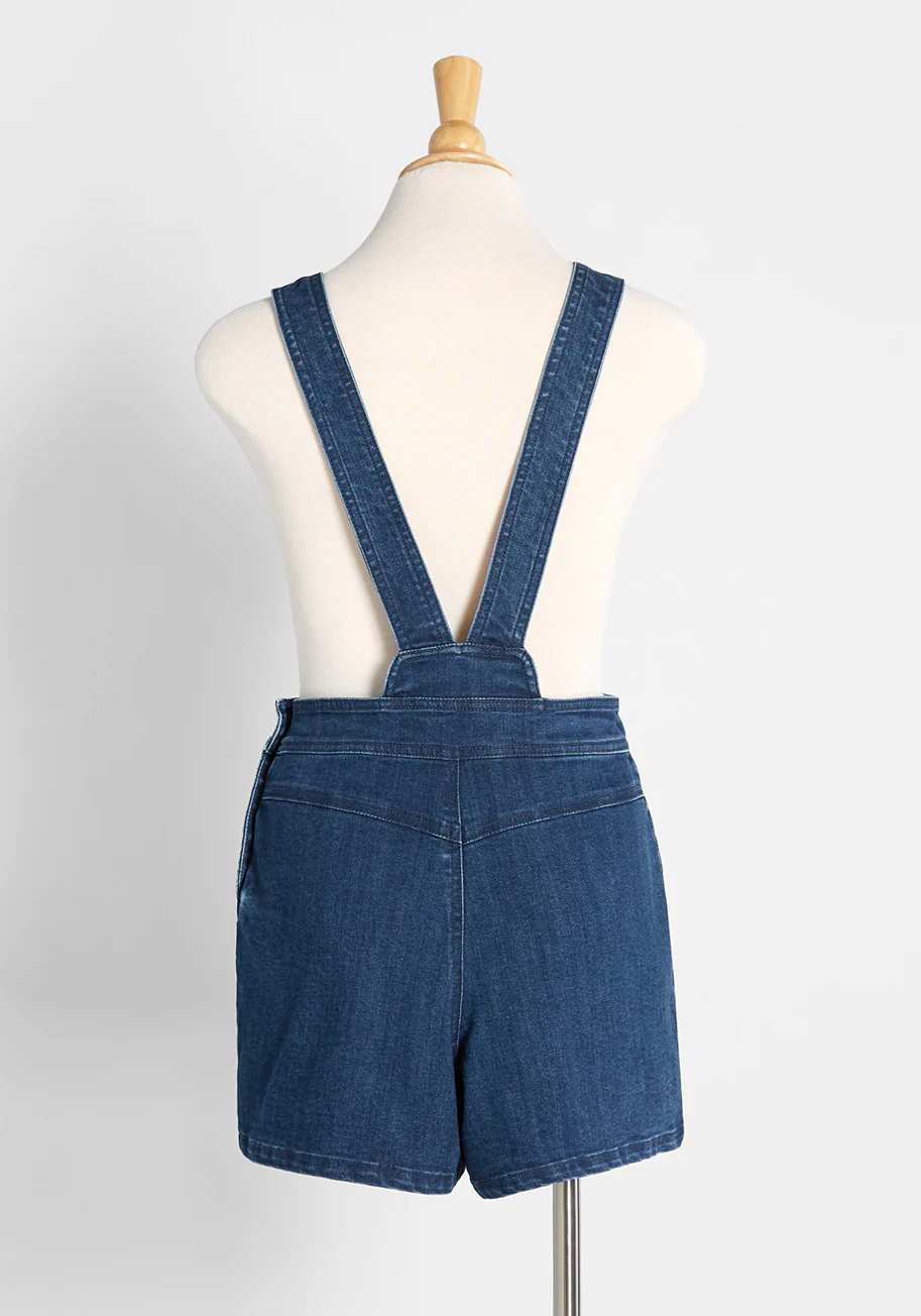 Bouncing Over The Rainbow Denim Shortalls - Olabens