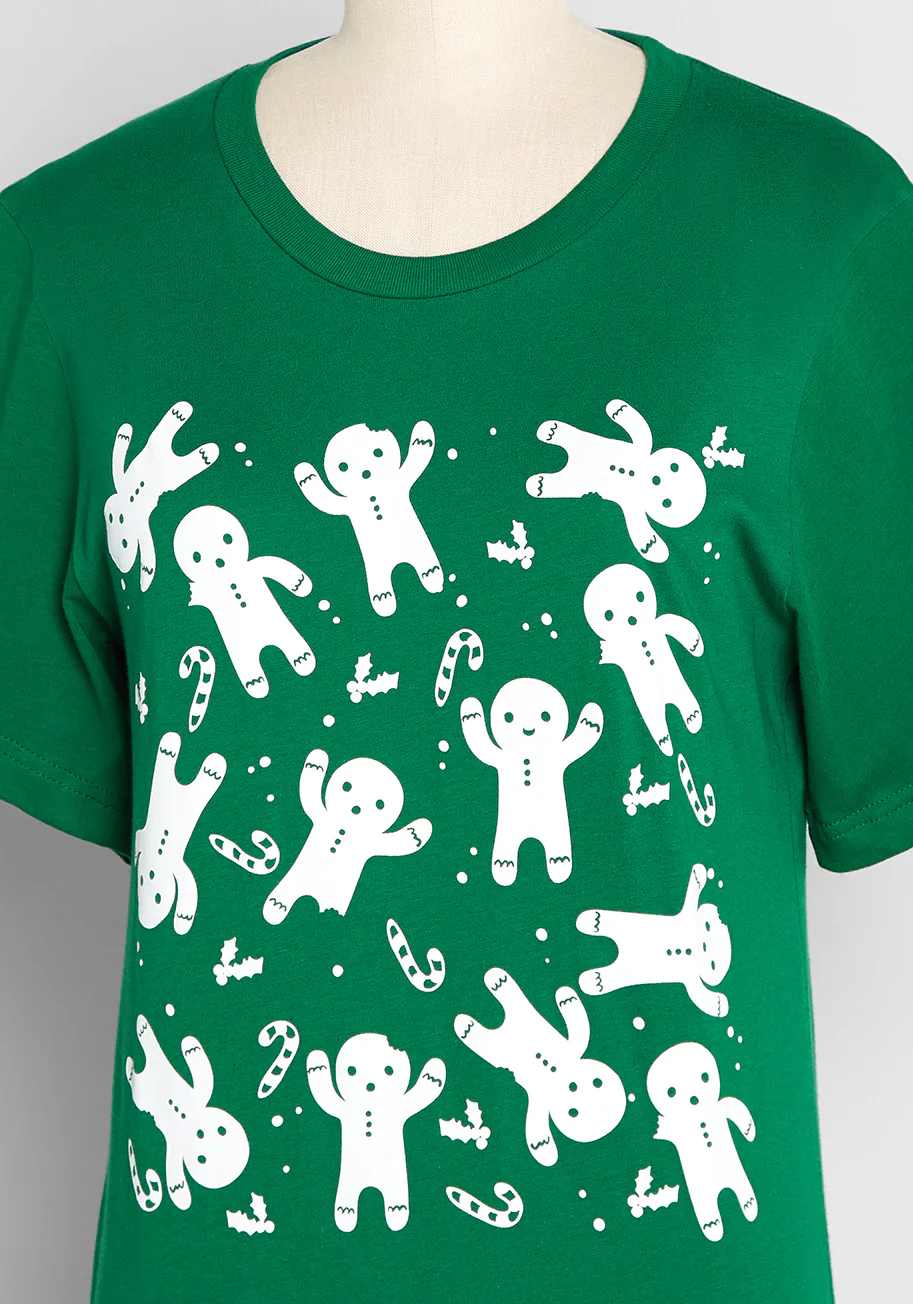 Nibbling On Holiday Cookies Graphic Tee - Olabens
