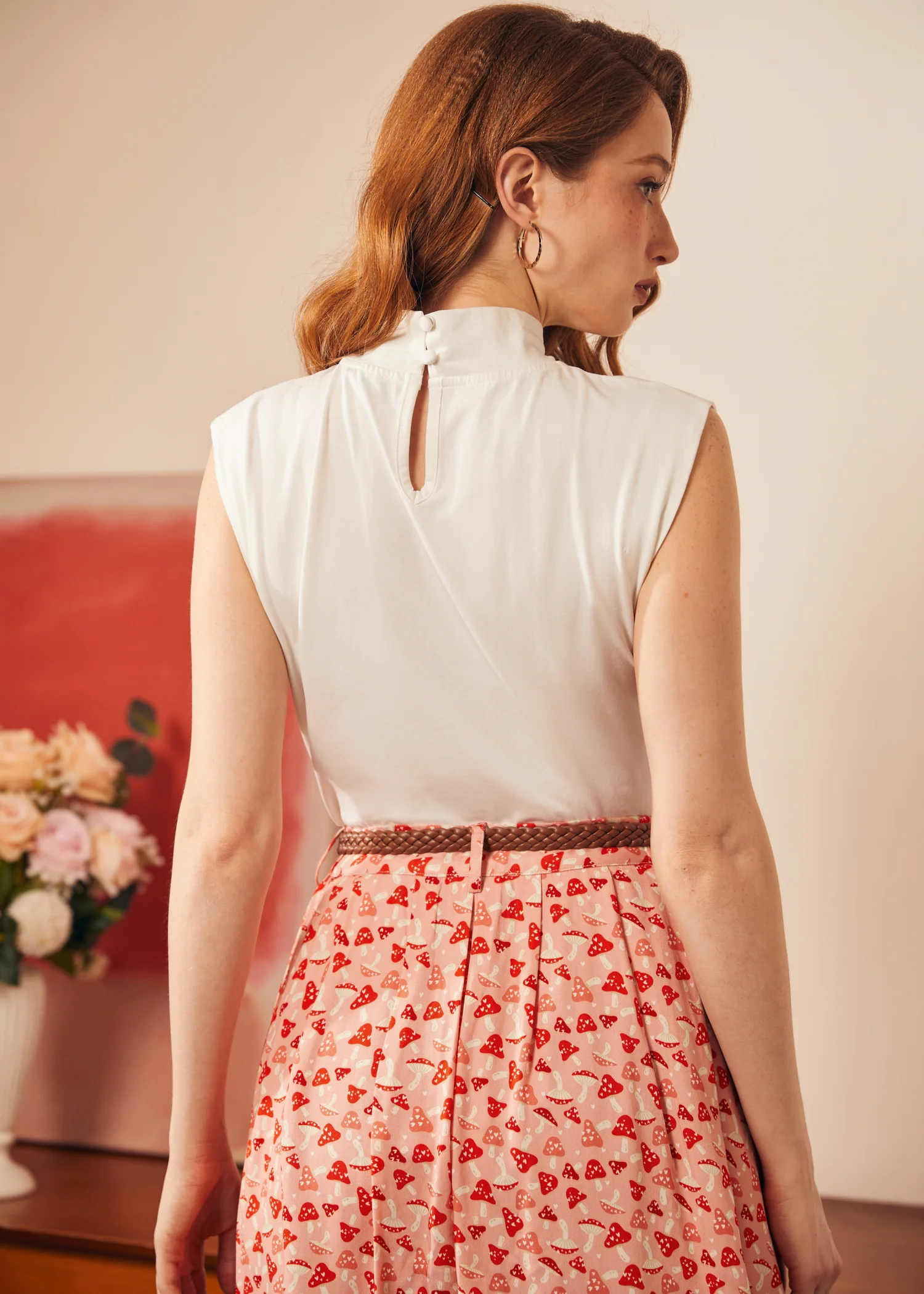 Retro Rendezvous Tie-Neck Top - Olabens