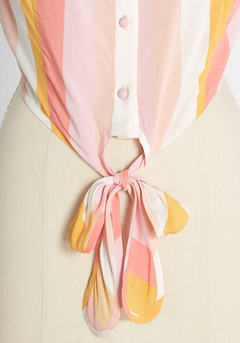 Isnyt x Collectif Strawberry Sugar Tie Waist Top - Olabens