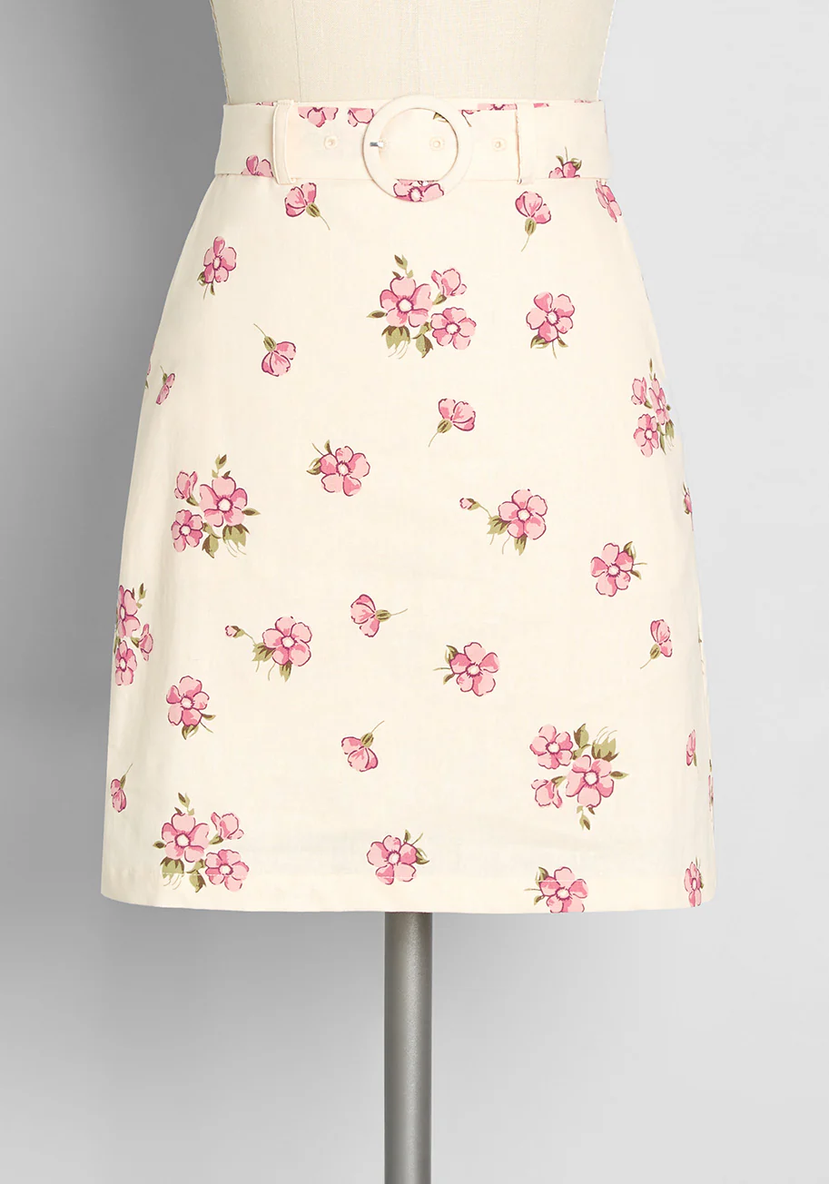 Let's Go Antiquing A-Line Skirt - Olabens