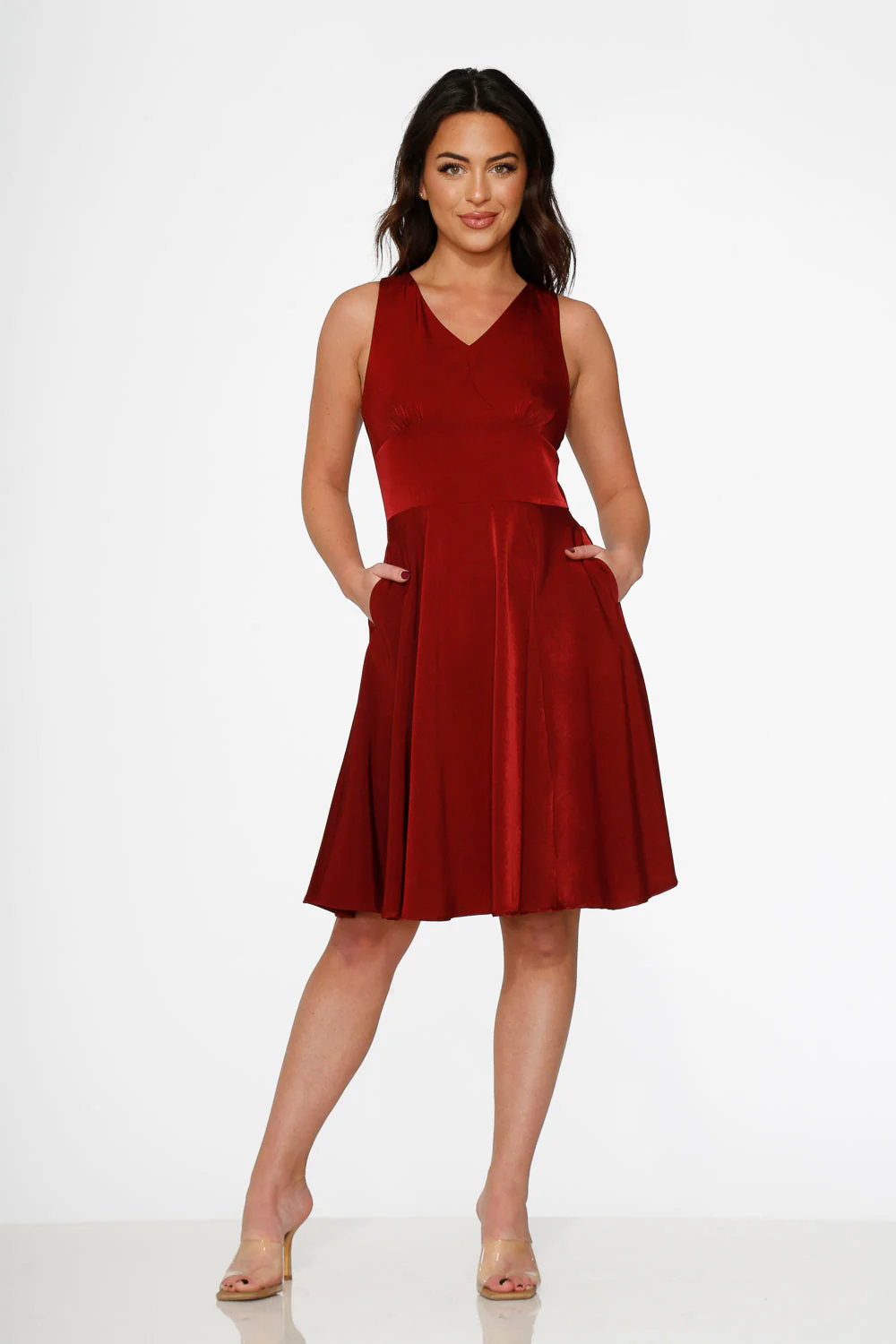 Burgundy Swing Dress - Olabens