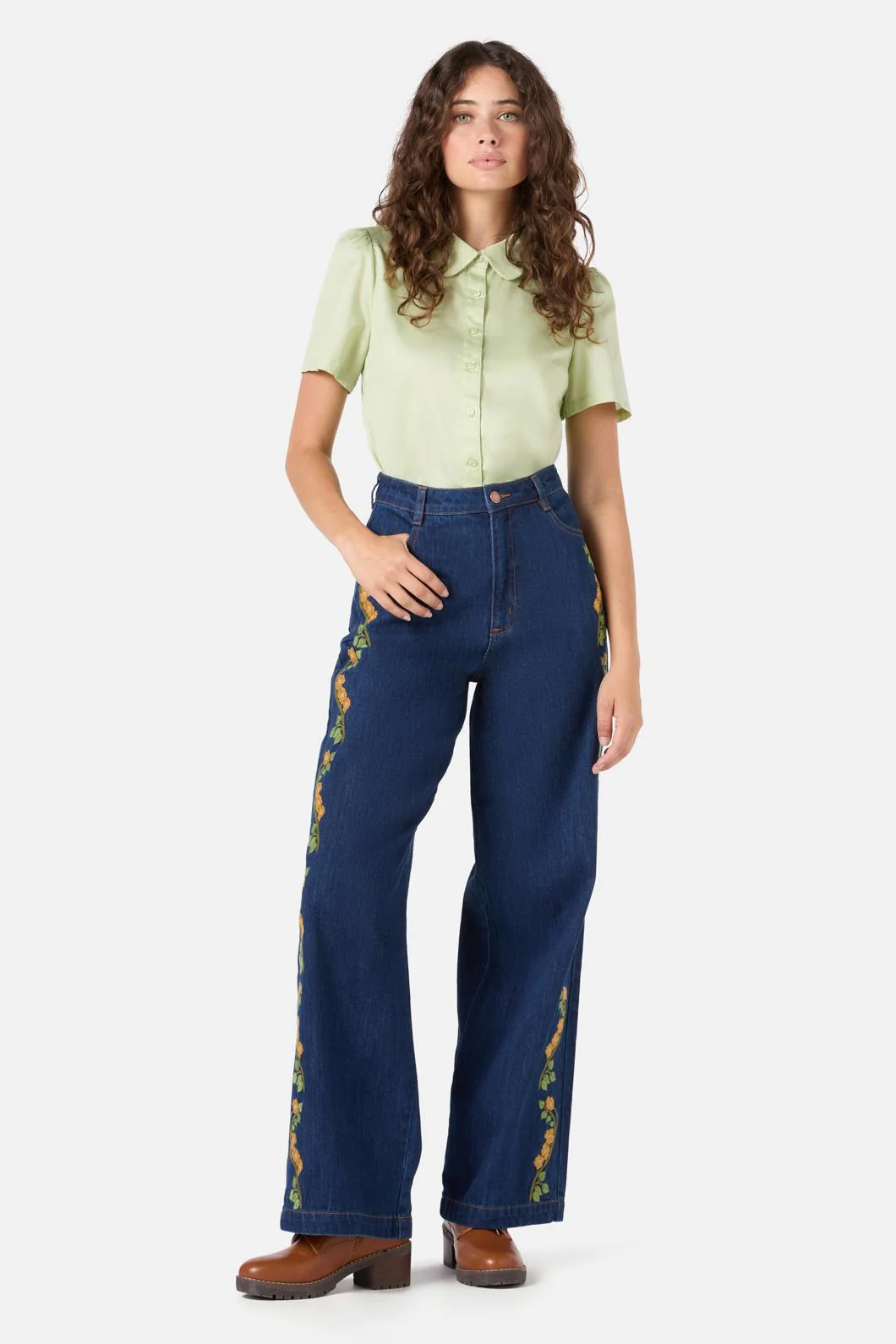 Flower Child Embroidered Jean - Olabens