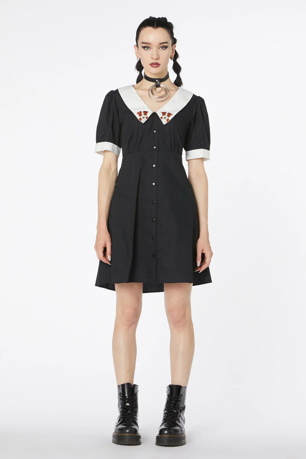 Puppy Embroidery Dress - Olabens