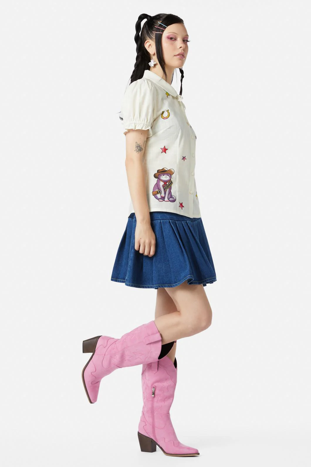 Meowdy Badge Blouse - Olabens