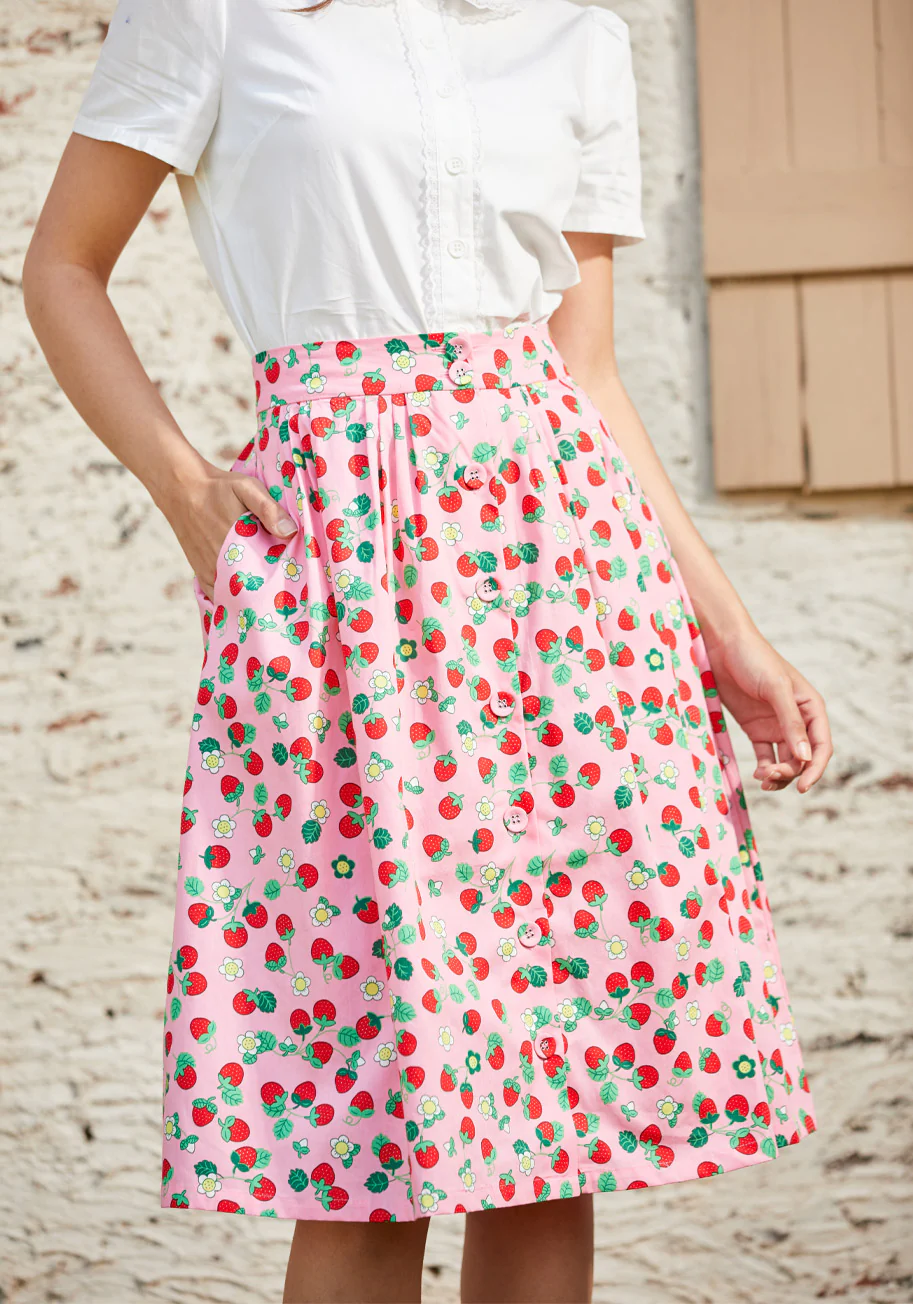 Berries & Blossoms A-Line Skirt - Olabens