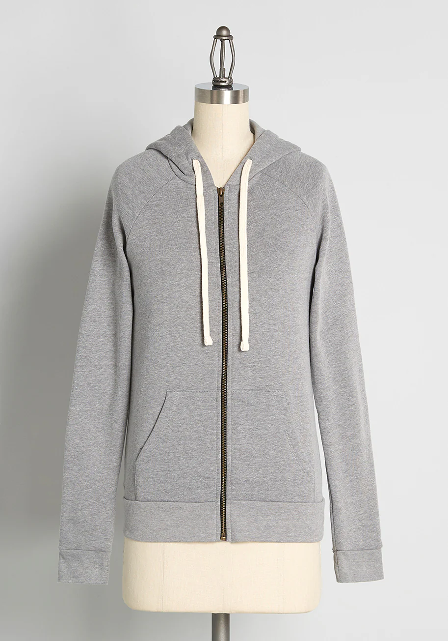 Resting Witch Face Graphic Zip-Up Hoodie - Olabens