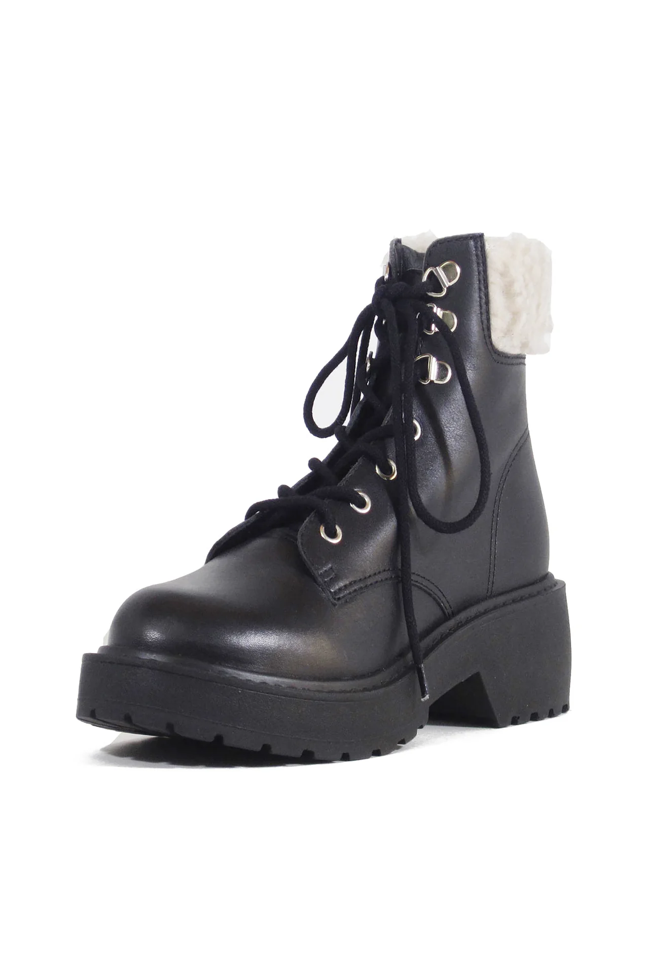 Seal Combat Boots with Shearling - Olabens