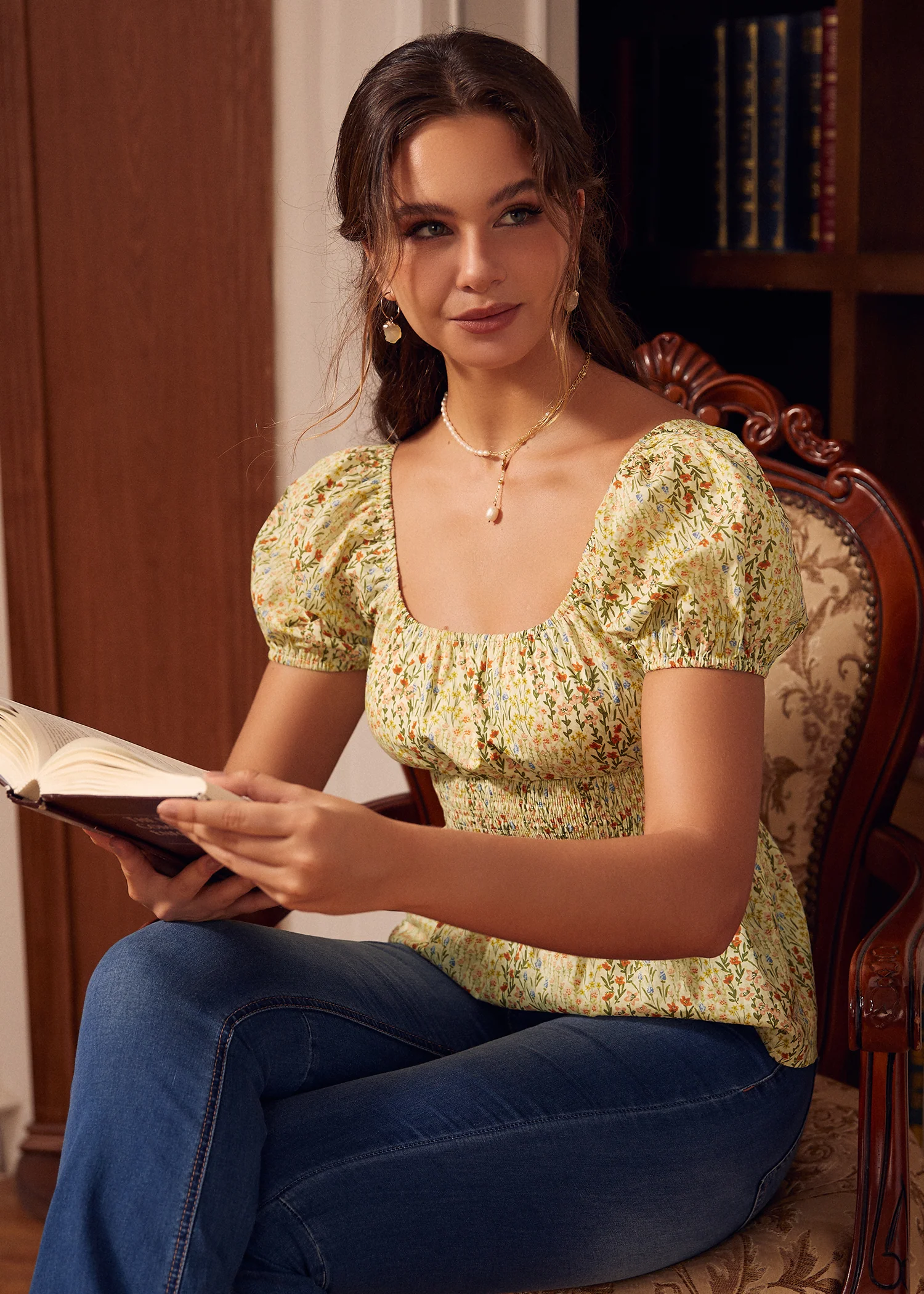 Candlelit Caf   Peplum Blouse - Olabens