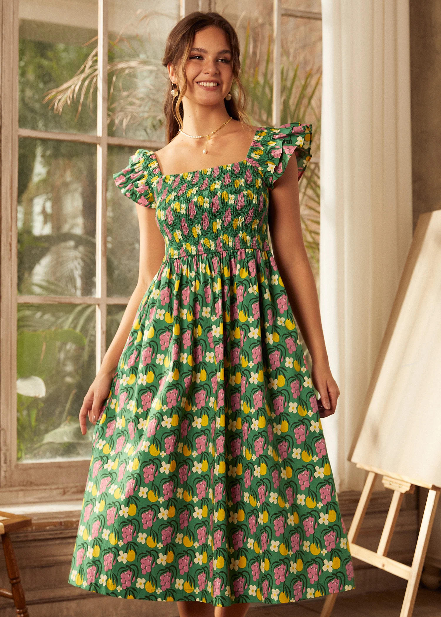 Flair and Square Babydoll Dress - Olabens