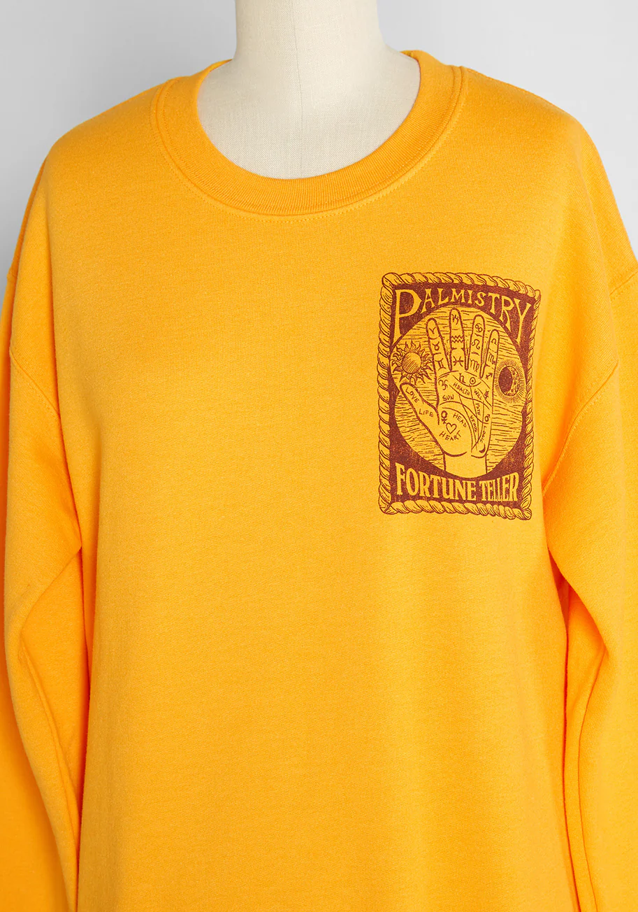 Studying Palmistry Graphic Sweatshirt - Olabens