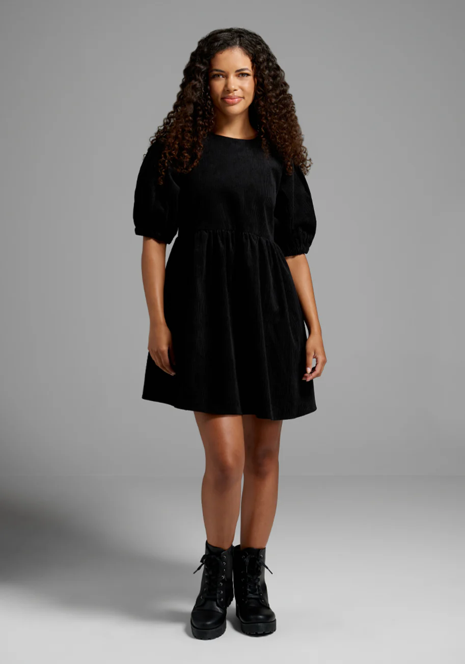 Hauntingly Lovely Corduroy Dress - Olabens