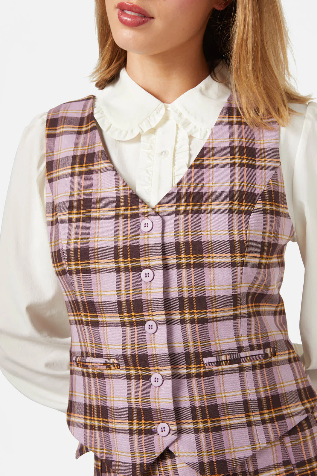 Jeannie Check Vest - Olabens