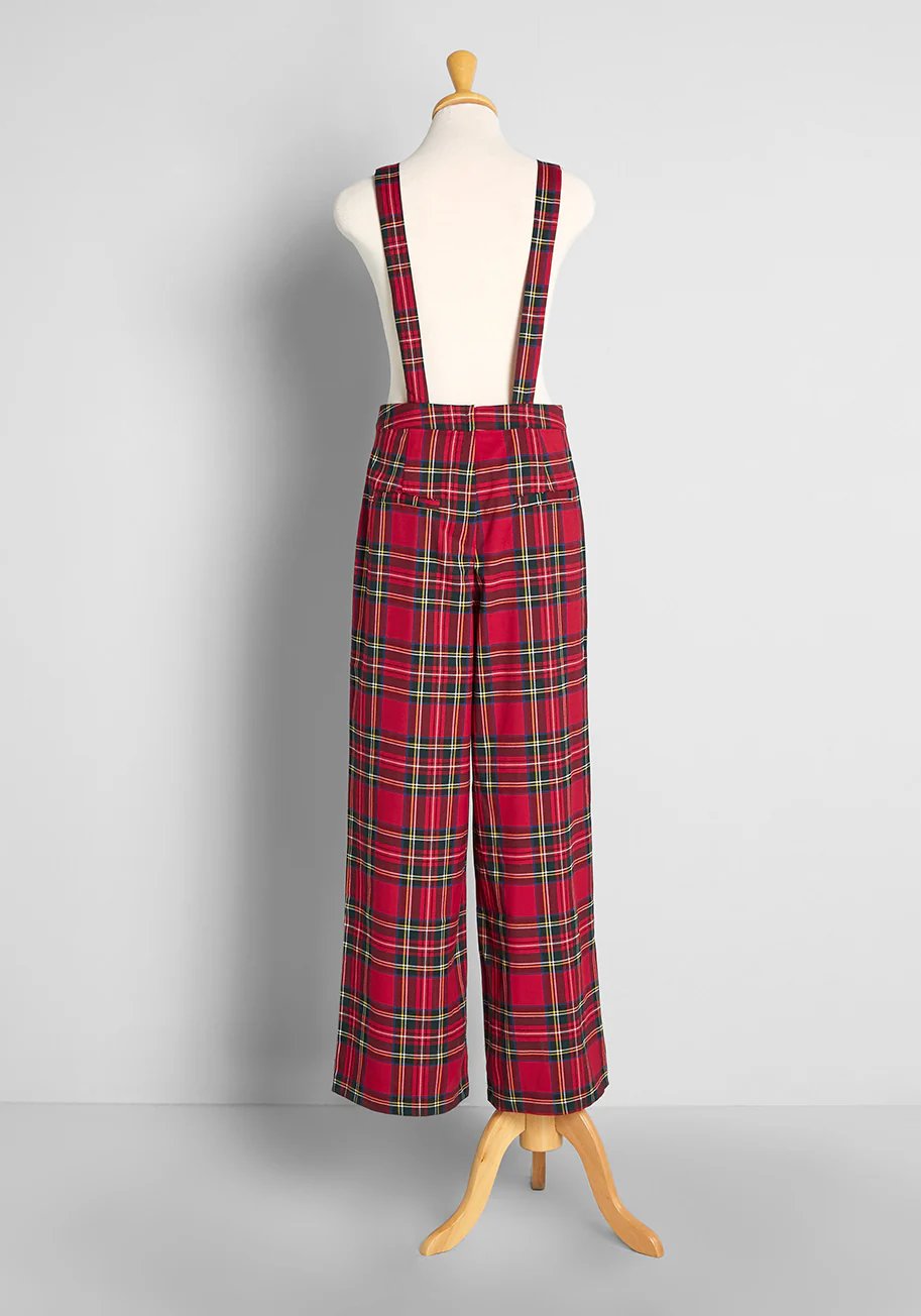 Holiday Plaid Party Overalls - Olabens