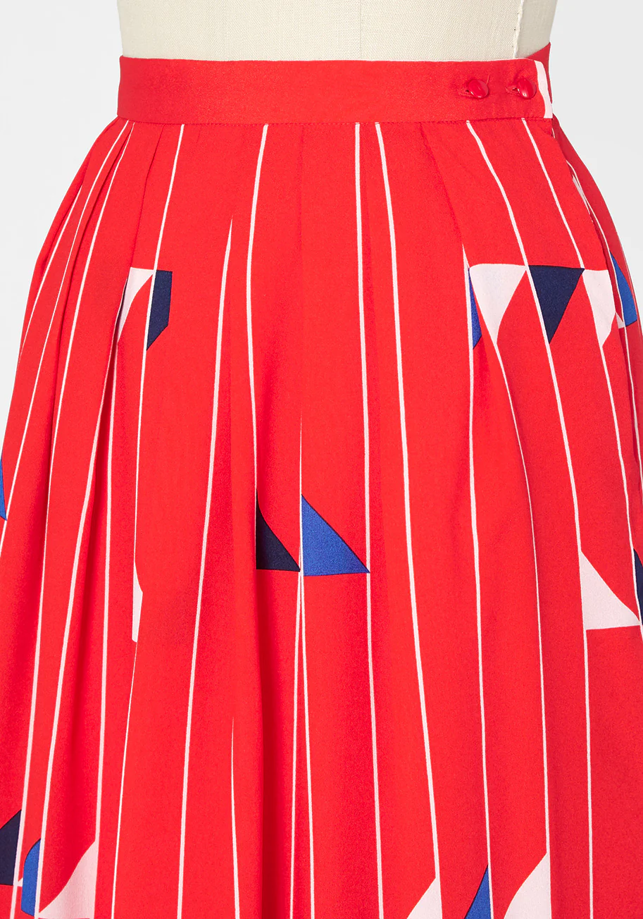 Flagging Down Fun Midi Skirt - Olabens
