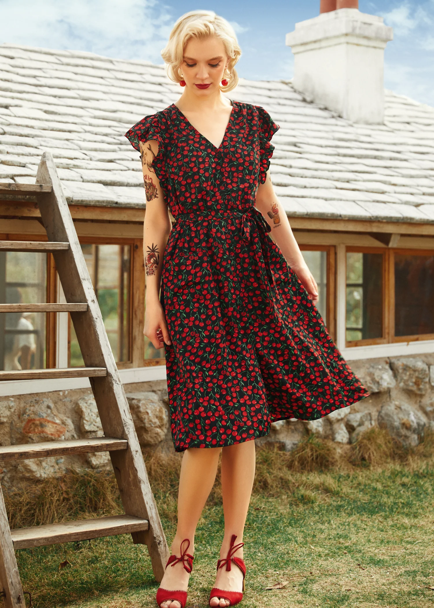 Cherry Picked Perfection Dress - Olabens