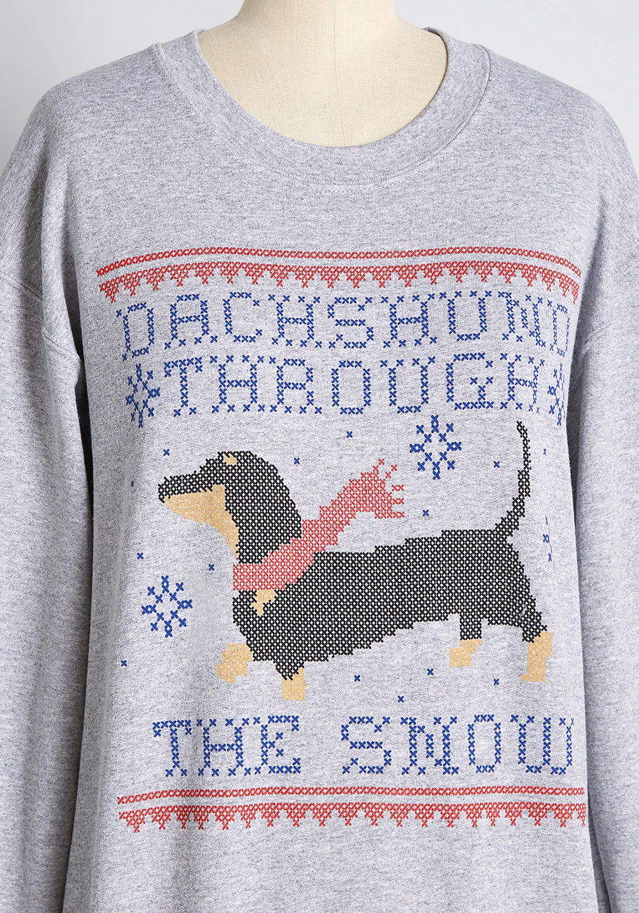 Dachshund Through The Holidays Graphic Sweatshirt - Olabens