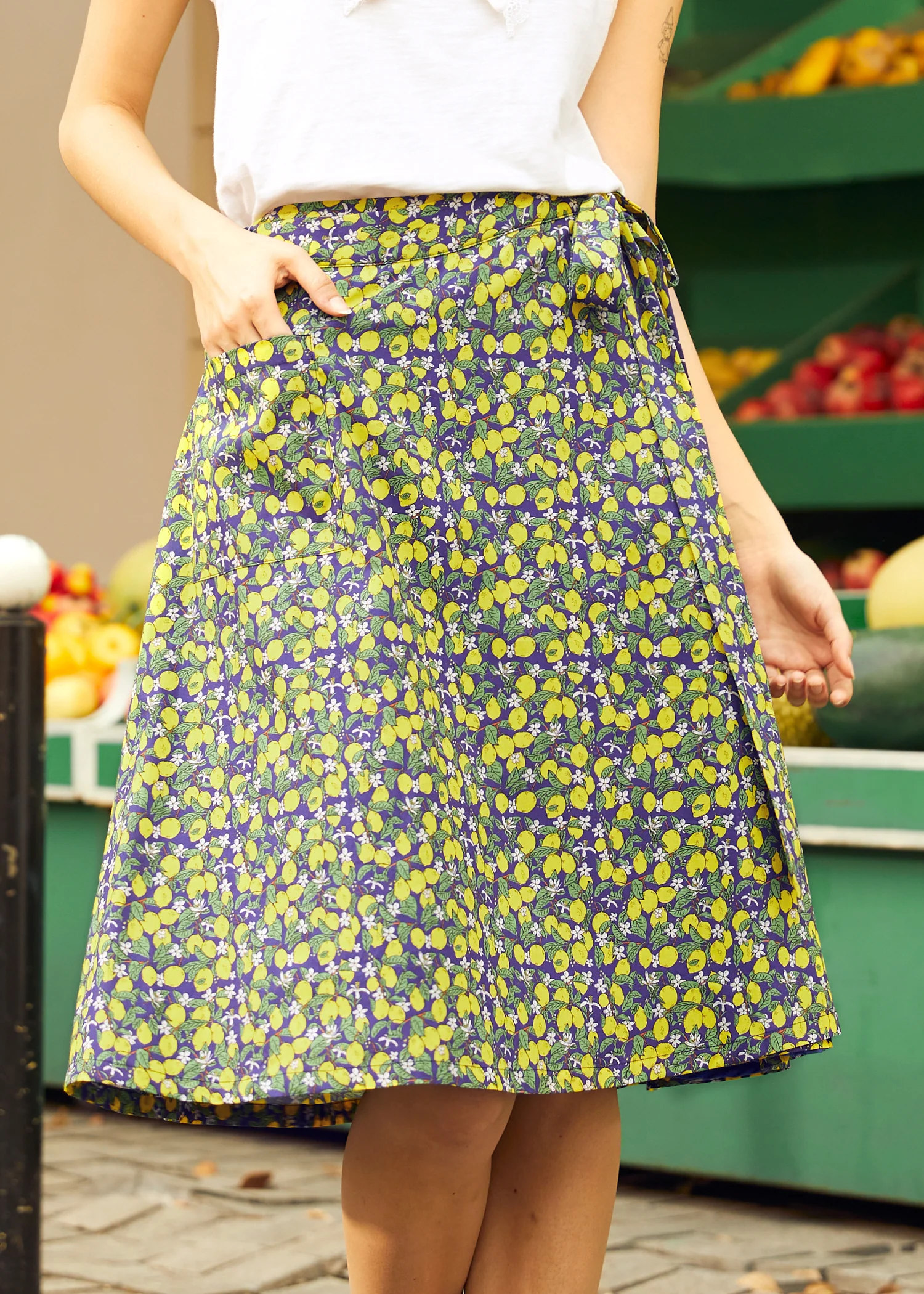 The Lemon Blossom Wrap Skirt - Olabens