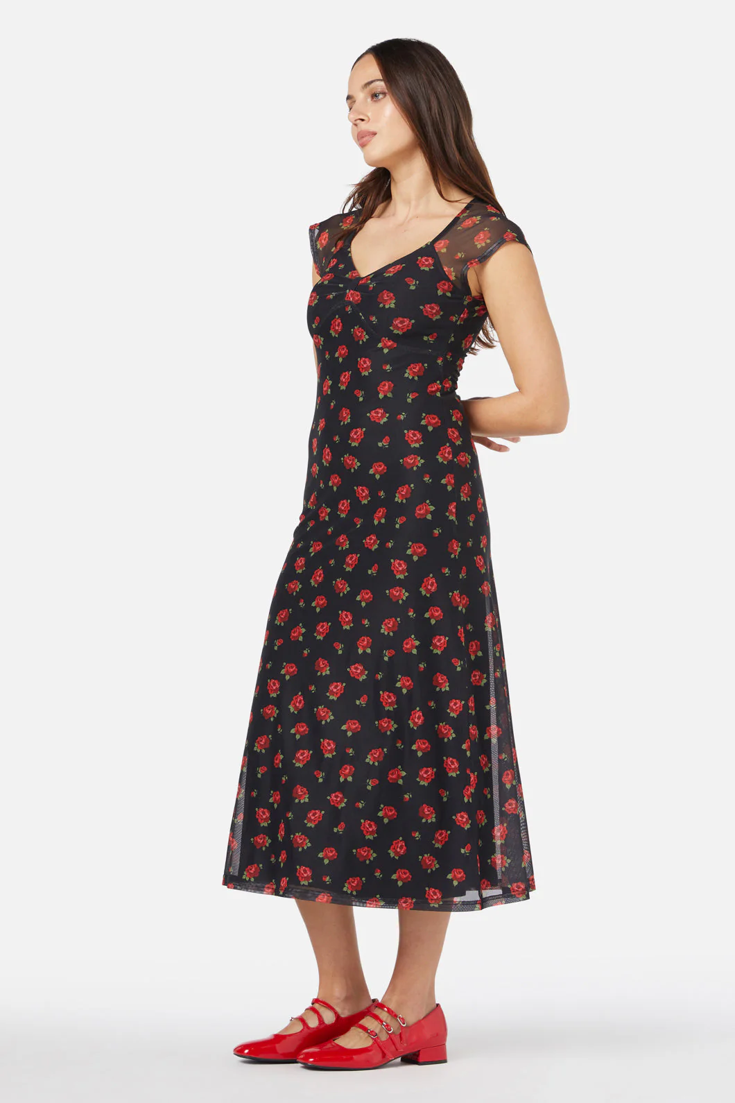 Baby Roses Mesh Dress - Olabens