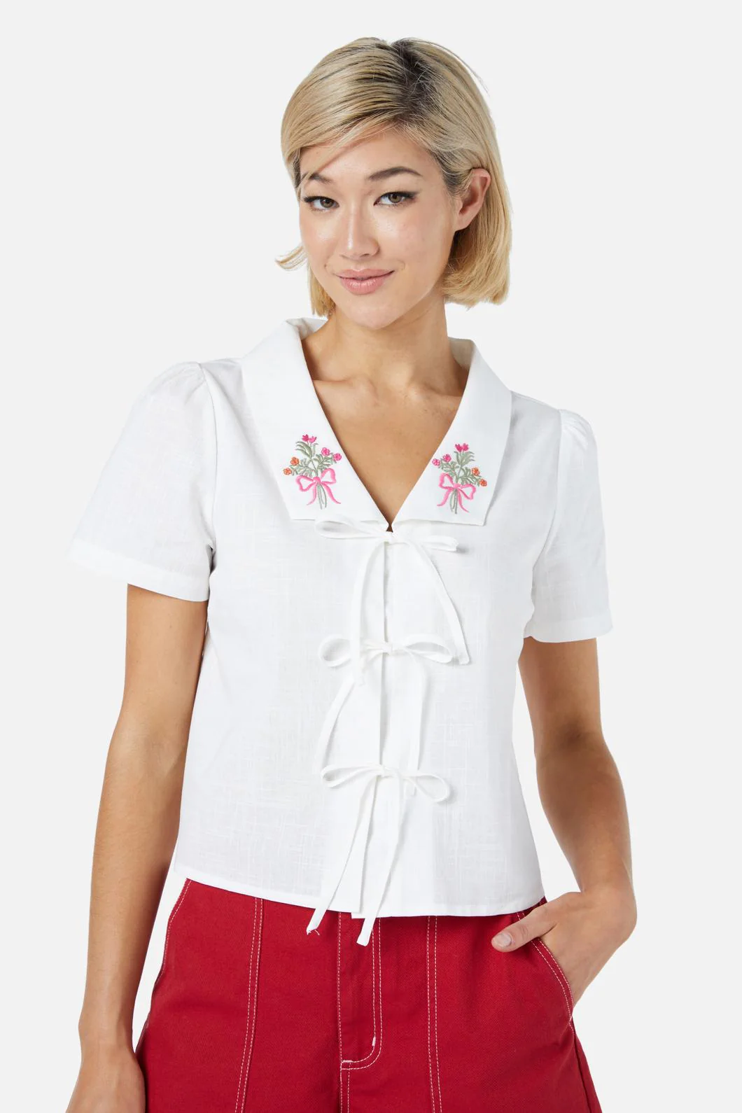 Beautiful Bow Tie Blouse - Olabens