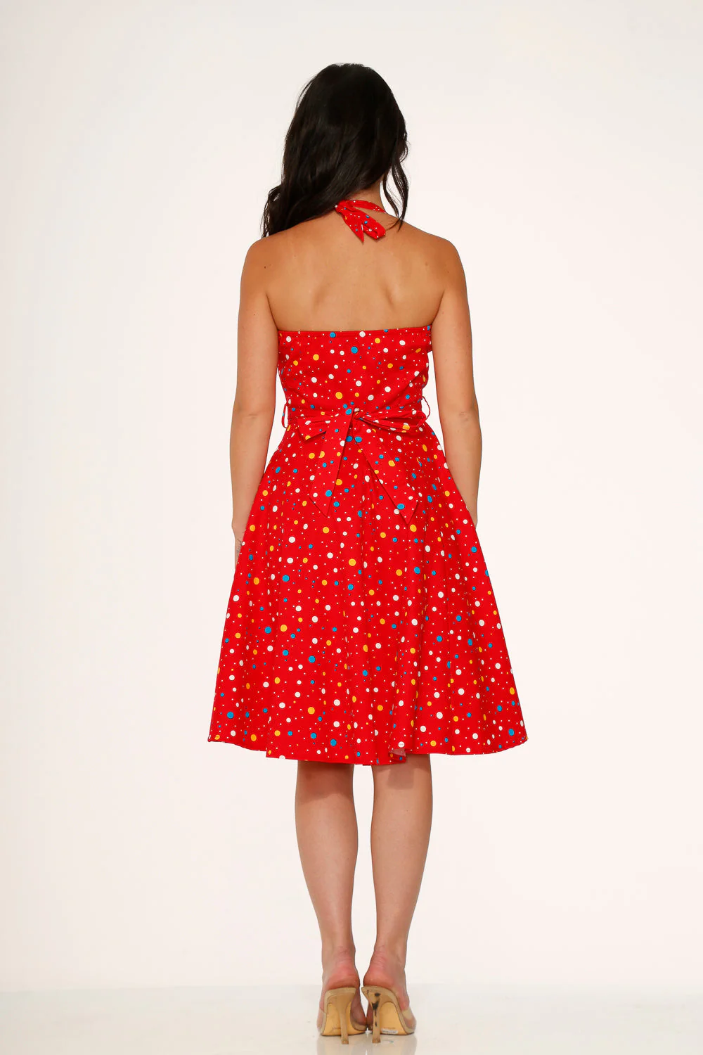 Red Candy Halter Swing Dress - Olabens