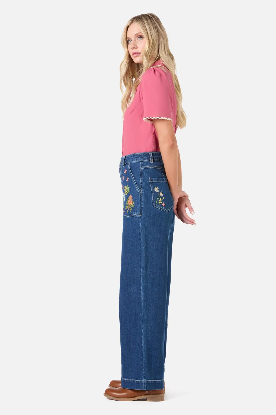 Native Embroidered Denim Jean - Olabens
