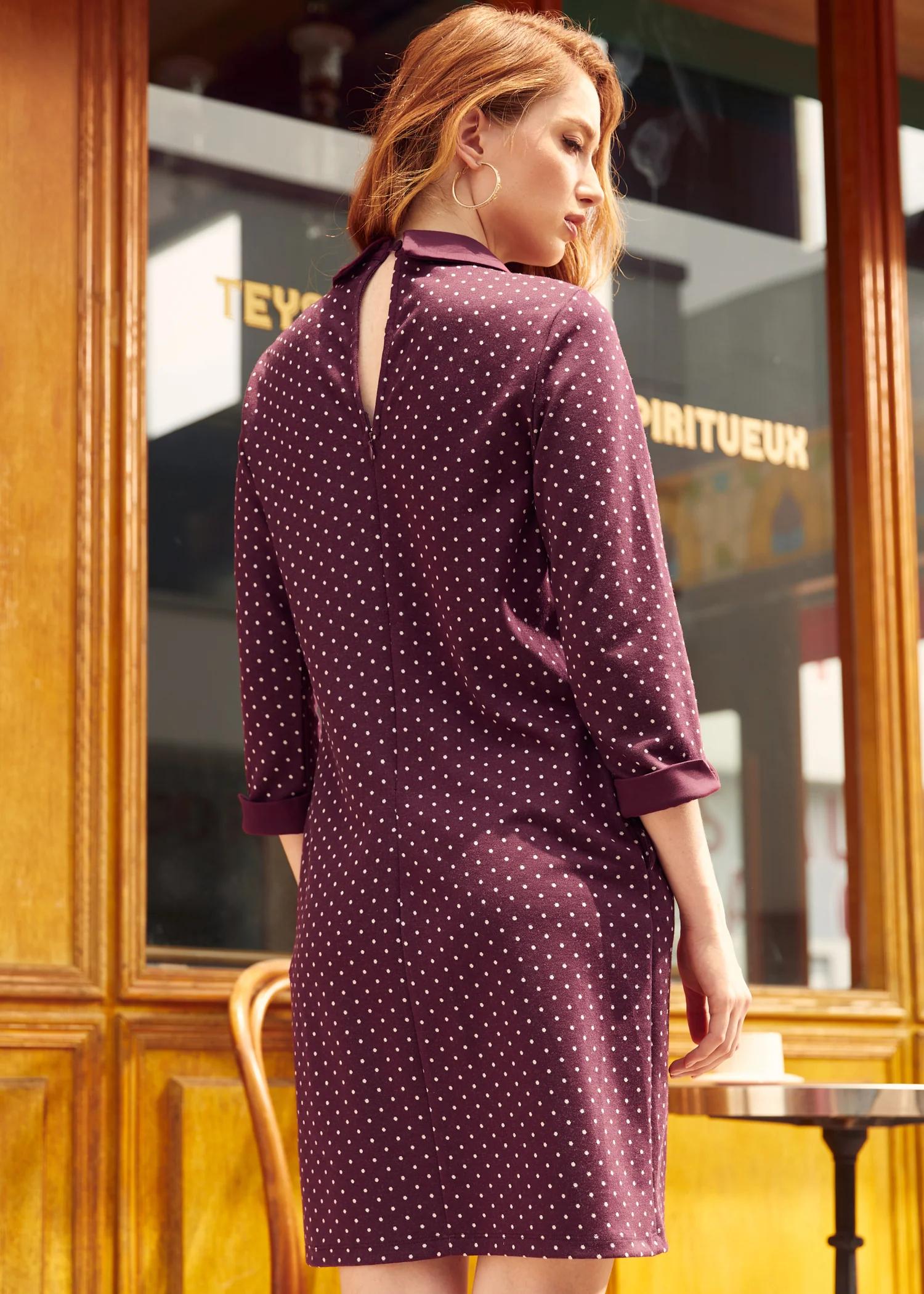 Burn After Reading Collared Shift Dress - Olabens