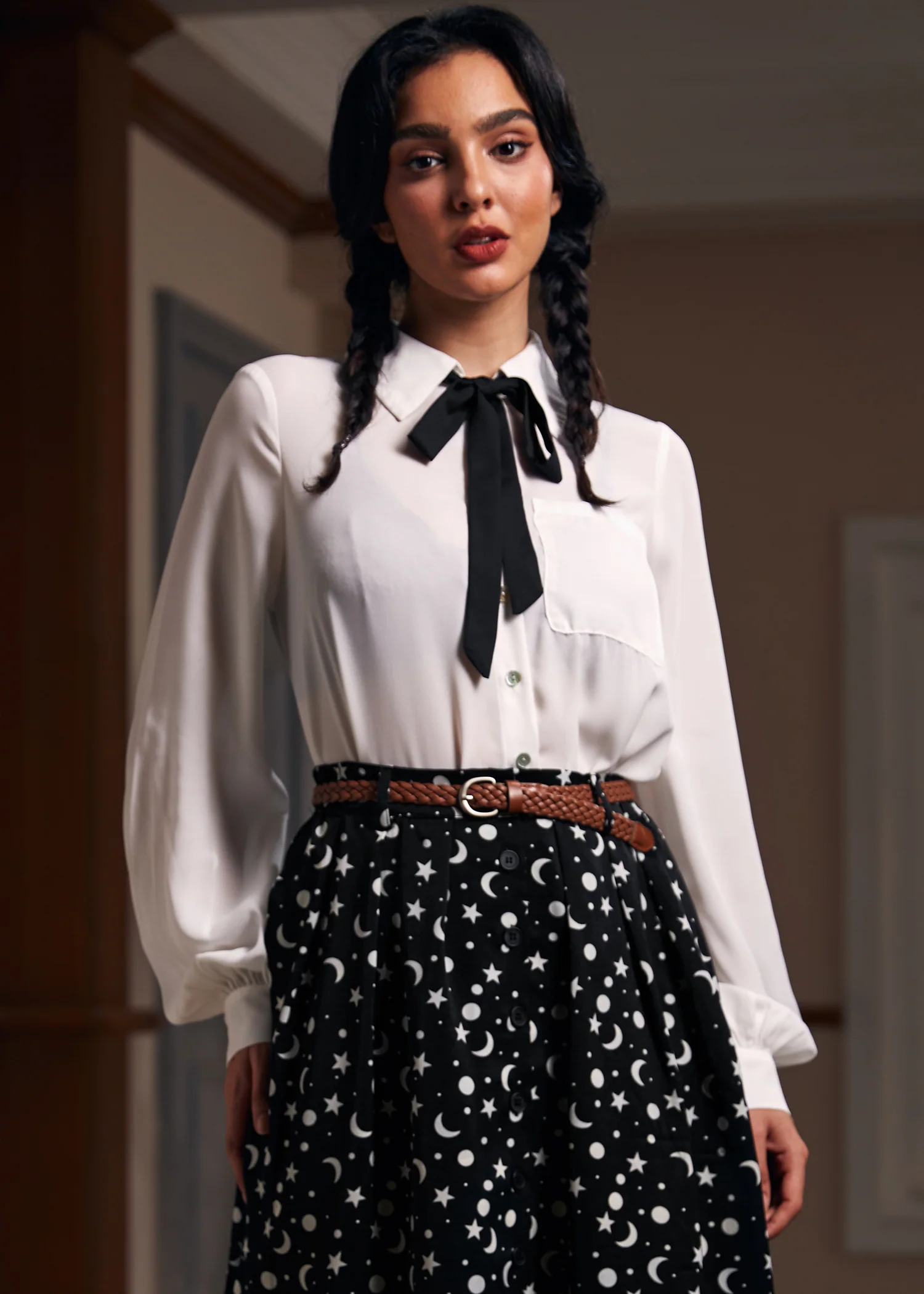 Enchanted Evening Collared Blouse - Olabens