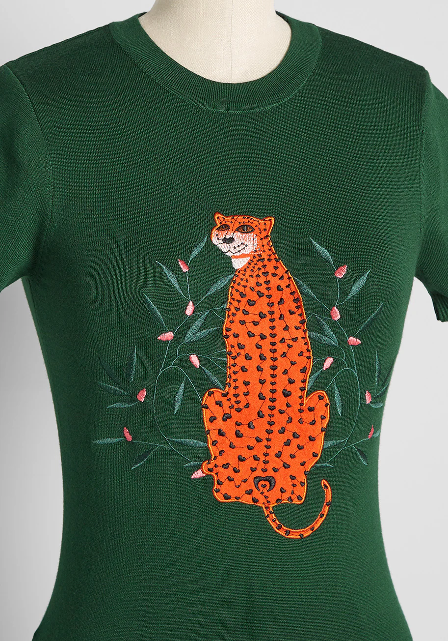 Sweet But Savage Embroidered Knit Top - Olabens